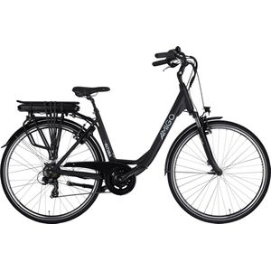 AMIGO E-Altura D2 Elektrische Fiets met Achterwielmotor - E-bike 28 Inch - 49 cm - 7 Versnellingen - V-Brakes - 468Wh Accu - Matblauw