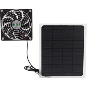 Zonnepaneelventilatorset 10W waterdichte ventilatorset op zonne-energie met kabel van 197 cm/776 inch voor broeikas kippenhokken schuur dierenhok raamuitlaat