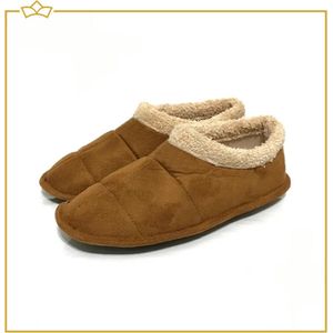 ATTREZZO® Sloffen met warme voering - Hoog model - Camel - Maat 38 - pantoffels - Altijd warme voeten!