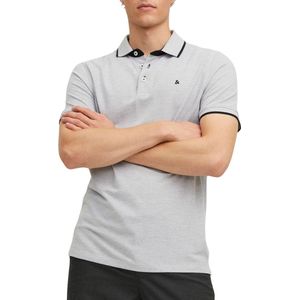 JACK & JONES ESSENTIALS Slim Fit Polo JJEPAULOS Lichtgrijs