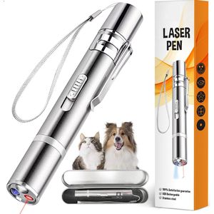 Kattenspeeltjes Laserpen – 5 Laserpatronen – UV Lichtlamp – Zaklamp - USB Oplaadbaar – Laserlampje Kat – Laser Pointer - Inclusief opbergcase