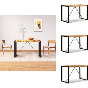 vidaXL Eettafel - Eettafels - Houten Eettafel - Houten Eettafels - Eettafel 120 cm massief ruw mangohout