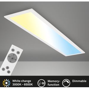 Briloner Leuchten LED Paneel CCT 78 cm afstandsbediening 24,5W memory timer nachtlampje wit