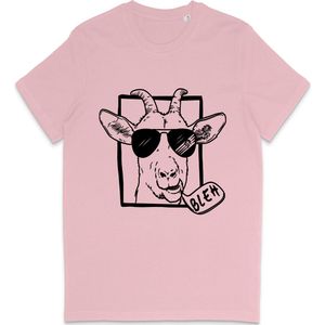 T Shirt Grappige Geit - Heren en Dames T Shirt - Roze - L