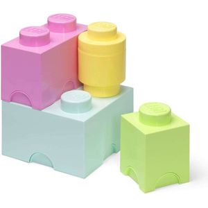 Opbergbox Brick Pastel Set van 4 Stuks - 4015