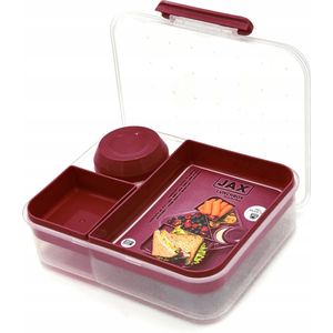 Lunchbox - Broodtrommel inclusief sausbeker - 3 compartimenten - Saladebox - Brooddoos met yoghurtpotje