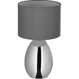 Relaxdays nachtlamp touch dimbaar - tafellamp E14 fitting - moderne schemerlamp - zilver