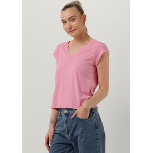 CC Heart Basic V-neck T-shirt Tops & T-shirts Dames - Shirt - Roze - Maat M