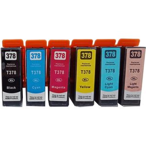 KATRIZ® huismerk ink Epson 1x T378/379XL Zwart + 1x T378/379XL Cyaan + 1x T378/379XL Magenta + 1x T378/379XL Geel + 1x T378/379XL Licht Cyaan + 1x  T378/379XL Licht Magenta | 6 stuks