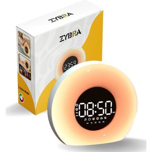 Zybra® Premium Wake Up Light - Digitale Wekker - Lichtwekker - Nachtlampje - Wekker - 20 Helderheid niveaus - 25 White Noise geluiden