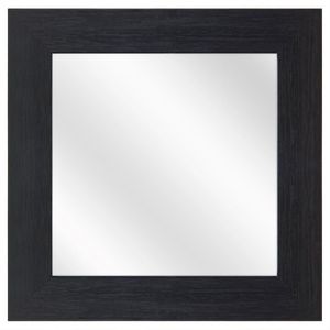 Spiegel met Brede Houten Lijst - Zwart - 40x40 cm