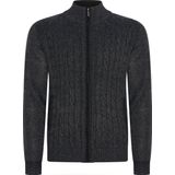 Cappuccino Italia - Heren Vest Cable Cardigan Antraciet - Grijs - Maat S