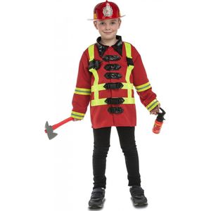 VIVING COSTUMES / JUINSA - Brandweer kostuum met accessoires voor kinderen - 98/104 (3-4 jaar) - Kinderkostuums