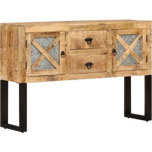 The Living Store Dressoir - Industriële stijl - Mangohout - 110x30x74 cm - 2 deuren en 2 lades