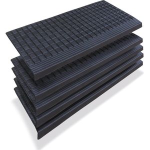 Trapmat met hoekrand van rubber voor binnen en buiten - 645 x 25 cm - zelfklevend antislip - 5 stuks