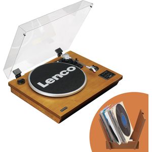 Lenco LS-55WA + TTA-040BN Vinyl Opbergsysteem - Platenspeler met Bluetooth - ingebouwde Luidsprekers - Hout