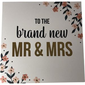 Wenskaart Daisy XL To The Brand New MR & MRS
