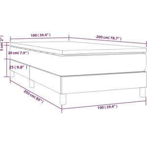 VidaXL Boxspring met Matras - Stof Blauw - 100x200 cm