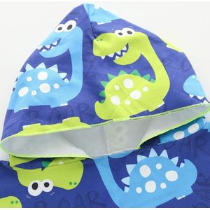 Dinosaurus Hooded Kids Beach Towel Wrap - Blauw - Boys Girls Toddlers - Folds - Under 7 Years