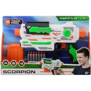 Tack Pro Blaster Pistool Scorpion 43 Cm Wit/groen 15-delig