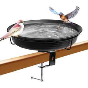 Vogelbad, hangend voor balkonleuningen, vogelvoederdispenser, waterbad voor vogels, tuin, balkon, voederbak, hangende voederschaal