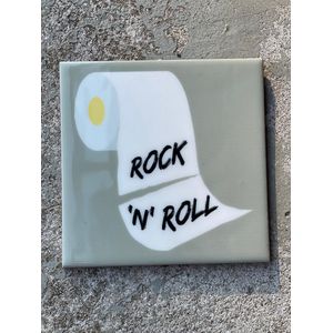 Tegeltje rock and roll | Hippe Spreuktegel | Nieuwe woning cadeau | Housewarming cadeau |Verjaardagscadeau | Birthday |Verjaardag |brievenbuscadeau
