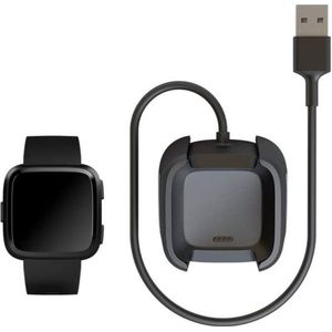 Case2go - Oplaadkabel geschikt voor Fitbit Versa 1 - USB-oplaadstation - dock - 1.0 meter - Zwart