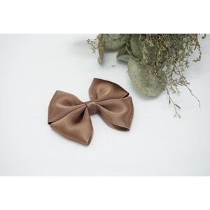 Haarstrik Satijn - Chocolade bruin - Haarclip - Bows and Flowers