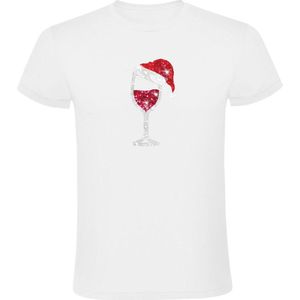 Wijnglas met rode wijn Heren T-shirt - kerst - feest - wijn - gluhwein - christmas - apres ski - kerstmis - wijnen - cadeau