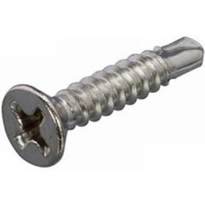 Plaatschroef. Zelfborend. 4.8 x 32mm. lang. Platkop. RVS-A2. 10 stuks Parkers. Ifix.