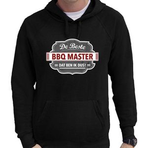 Cadeau hoodie voor de beste bbq master - zwart - heren - barbecue - kado sweater / kleding - vaderdag XL
