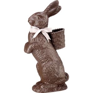 Viv! Christmas Paasdecoratie - Chocolade Paashaas met Mandje - pasen - bruin - 36cm