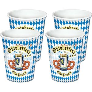 Oktoberfest thema feest bekers - karton - 24x stuks - 200 ml