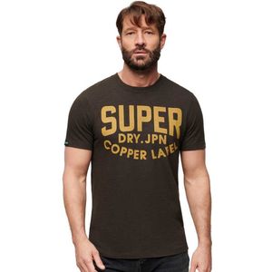 Superdry Copper Label Workwear Korte Mouwen Ronde Hals T-shirt Bruin L Man