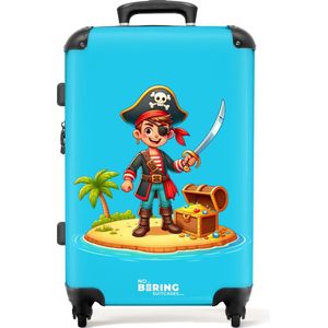 NoBoringSuitcases.com® - Kinderkoffer jongen piraat - Trolley kind jongens - 20 kg bagage
