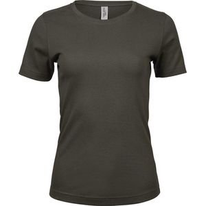 Tee Jays Dames/dames Interlock T-Shirt met korte mouwen (Donkere Olijf)