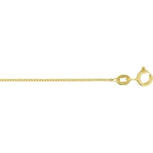 YO&NO - Ketting  - Goud -  Anker plat -  0,8mm - 45cm - Sieraden Vrouw - Heren - 14k - 585 Goud