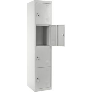 Cosmo Casa Locker - Lockerkast - Waardevolle Spullen Locker - Metaal - 180x38x45cm - Grijs