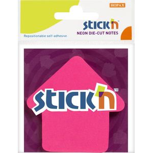 Stick'n Sticky pijl notes - 70x70mm - 50 vel - magenta - memoblaadjes met vorm