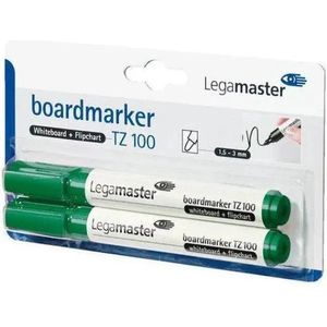 Viltstift legamaster tz100 whiteboard 2mm 2st gn | Blister a 2 stuk