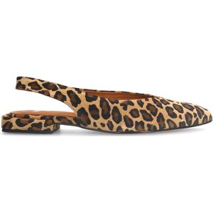 Manfield - Dames - Leopard suède slingbacks - Maat 40