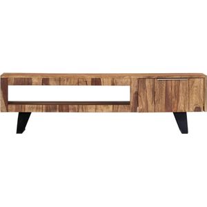 vidaXL Tv-meubel 140cm massief sheeshamhout Tv-meubel - Salontafel - Wooden Furniture - Sheesham Wood - Bruin Meubilair