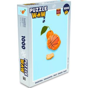 Puzzel Basketbal - Sinaasappel - Fruit - Oranje - Blad - Legpuzzel - Puzzel 1000 stukjes volwassenen