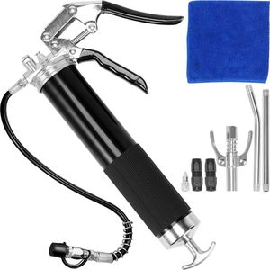 VEVOR 37.5 x 13 x 5.65 cm Handmatig Vetspuit, Koolstofstaal + Aluminiumlegering, Maximale Werkdruk 6000 PSI, Capaciteit 13 OZ, Hendelontwerp Waarmee, Vetspuit Voor Zwaar Gebruik, Oranje
