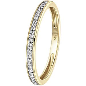 Lucardi Dames railring 29 diamanten (0,08ct) - Ring - Cadeau - 14 Karaat Goud - Geelgoud