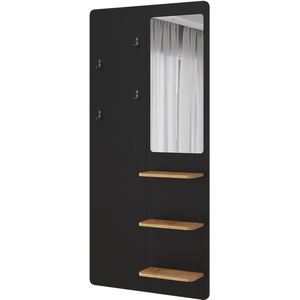 Vicco JochenWandkapstok – 70 x 150 cm met spiegel Zwart/eiken met spiegel