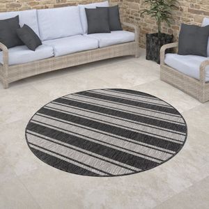 Paco Home Buiten Vloerkleed Rond Tapijt Voor Binnen En Buiten Balkon Geometrisch Modern 120 cm Rund