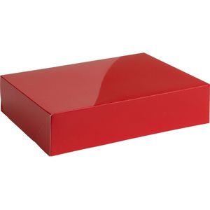 Cadeaudoos cadeauverpakking glossy, formaat 30x22x7cm ROOD (10 stuks)