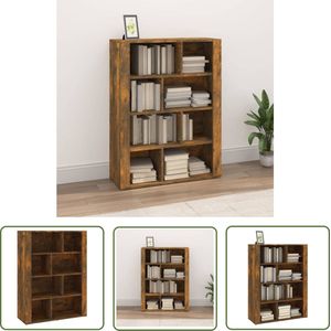 The Living Store Dressoir 80x30x106 cm bewerkt hout gerookt eikenkleurig - Dressoir - Kast - Bijzettafel - Houten Dressoir - Landelijke Dressoir