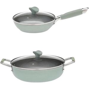 Primecook - Pannenset 'Anna' - braadpan Ø 28 cm - koekenpan Ø 24 cm incl. deksels - PFAS-vrij - inductie